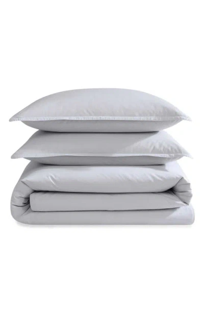 Calvin Klein Solid Cotton Blend 3 Piece Duvet Cover Set, King In Blue