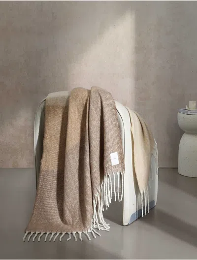 Calvin Klein Reversible Fringe Throw Blanket