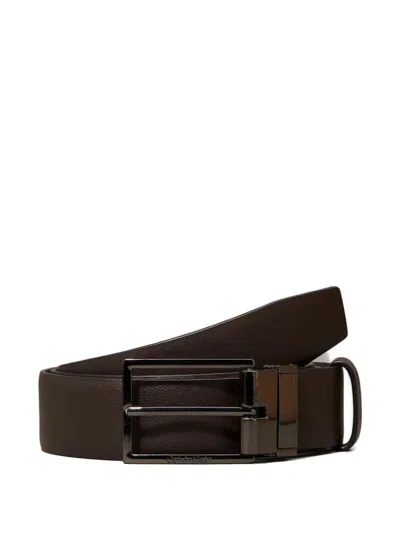 Calvin Klein Reversible Leather Belt In Brown