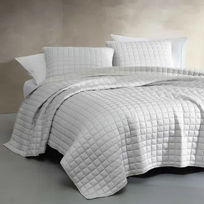 Calvin Klein Reversible Mini Box Quilt Set, King In White