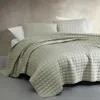 Calvin Klein Reversible Mini Box Quilt Set, Queen In Green