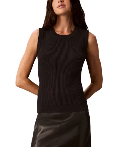 Calvin Klein Rib Crew Neck Tank In Black