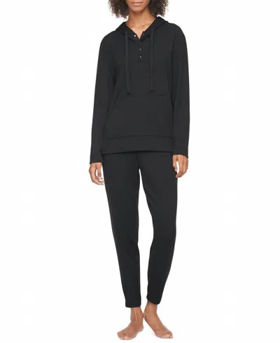 Calvin Klein Rib Knit Joggers In Black