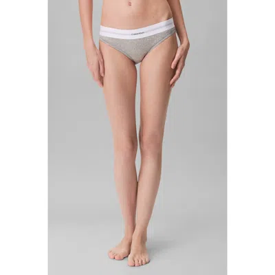 Calvin Klein Modal Ribbed Bikini Briefs In Gray