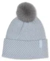 Calvin Klein Rib Pom Beanie In Blue