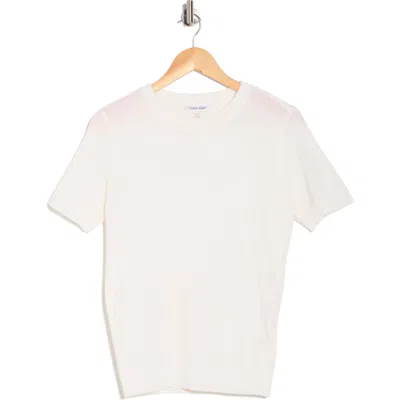 Calvin Klein Rib Short Sleeve Sweater In Multi