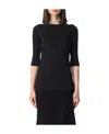 Calvin Klein Boat-neck Ribbed-knit Top In Black