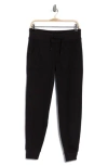 Calvin Klein Rib Trim Fleece Joggers In Black