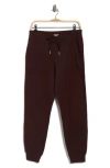 Calvin Klein Rib Trim Fleece Joggers In Brown