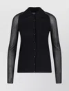 Calvin Klein Ribbed Collar Knit Sweater In Black