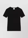 Calvin Klein Logo Embroidered Ribbed T-shirt In Black