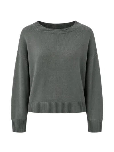 Calvin Klein Ribbed Crew-neck Sweater In Green