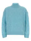 Calvin Klein Light Blue Nylon Blend Sweater In Blue