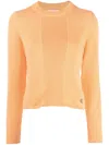 Calvin Klein Ribbed-detail Recycled-cotton Jumper In Orange