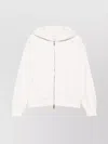 Calvin Klein Ribbed Finish Hooded Zip-up Sweater In White
