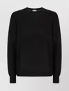 Calvin Klein Wool Crewneck Sweater With Ribbed Cuffs And Hem In Black