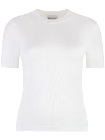 Calvin Klein Cotton Blend T-shirt In White