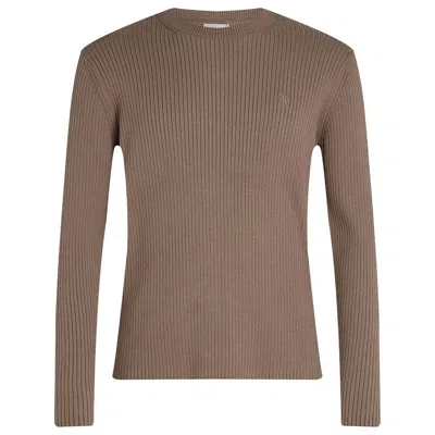 CALVIN KLEIN CALVIN KLEIN RIBBED ORGANIC COTTON PULLOVER IN FALCON