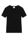 Calvin Klein Logo Embroidered Ribbed T-shirt In Black