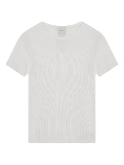 Calvin Klein Ribbed Short-sleeve T-shirt In White