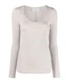 Calvin Klein Ribbed Stretch Top In White