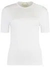 Calvin Klein Ribbed-knit T-shirt In White