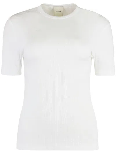 CALVIN KLEIN FINE-RIBBED T-SHIRT