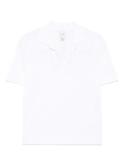 Calvin Klein Refined Cotton J Collar Polo In White