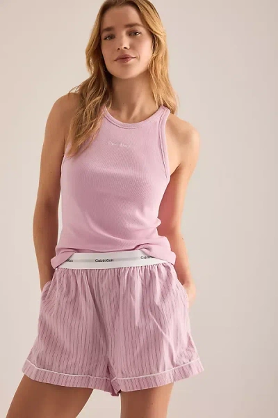 Calvin Klein Ribbed Tank Top In Pink