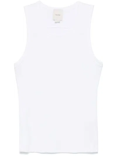 Calvin Klein Ribbed Tank Top In White