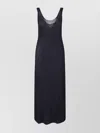 Calvin Klein Ribbed Texture Scoop Neckline Sleeveless Maxi Dress In Black