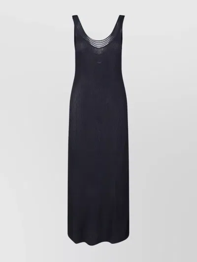 CALVIN KLEIN RIBBED TEXTURE SCOOP NECKLINE SLEEVELESS MAXI DRESS