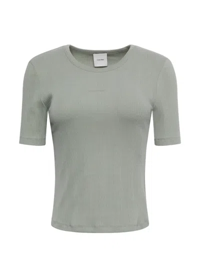 Calvin Klein Ribbed T-shirt In Gray