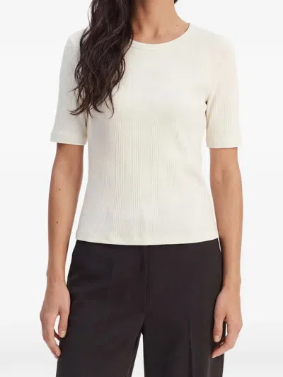 Calvin Klein Ribbed T-shirt In Neutral