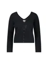 Calvin Klein Cardigan In Mixed Alpaca In Black