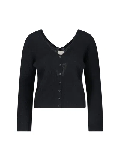 Calvin Klein Ribbed Wool Cardigan - Black