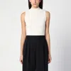 Calvin Klein Ribbed Wool Waistcoat In White