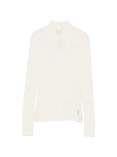 Calvin Klein Ribbed-knit Roll-neck Sweater In Neutral