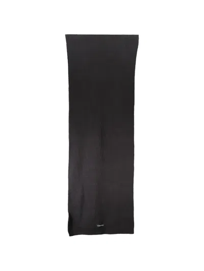 Calvin Klein Ribbed-knit Scarf In Black
