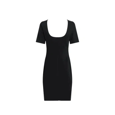 Calvin Klein Robe Midi Cintrée In Black