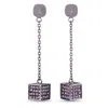 Calvin Klein Rocking Gray Pvd-plated Stainless Steel Light Amethyst Crystal Earrings In Multi