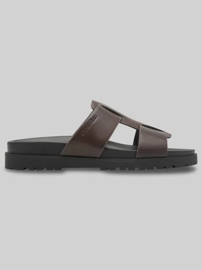 Calvin Klein Rolinde Slip-on Casual Slides Dark In Brown
