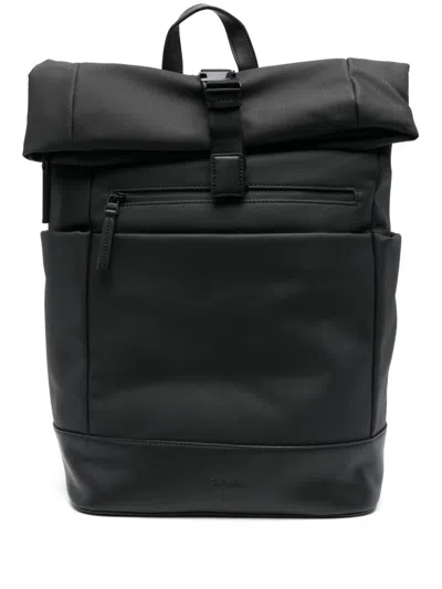 Calvin Klein Roll-top Backpack In Black