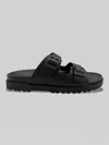 Calvin Klein Double Bar Sandals In Black