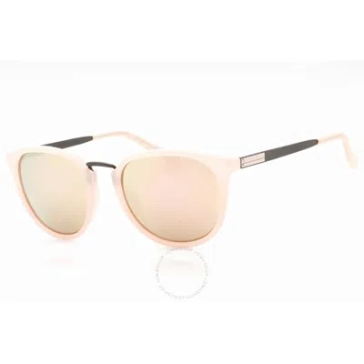Calvin Klein Rose Silver Round Unisex Sunglasses R365s 682 51 In Pink