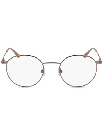 Calvin Klein Round-frame Glasses In Metallic