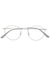 Calvin Klein Round-frame Metal Glasses In Silver