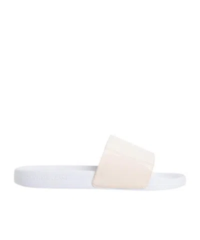 Calvin Klein Round Head Slippers In White
