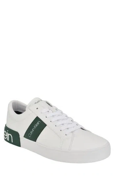 Calvin Klein Roydan Low Top Sneaker In White/green