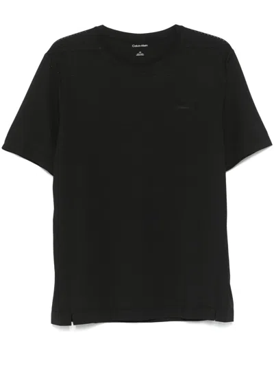 Calvin Klein Rubberised-logo T-shirt In Black